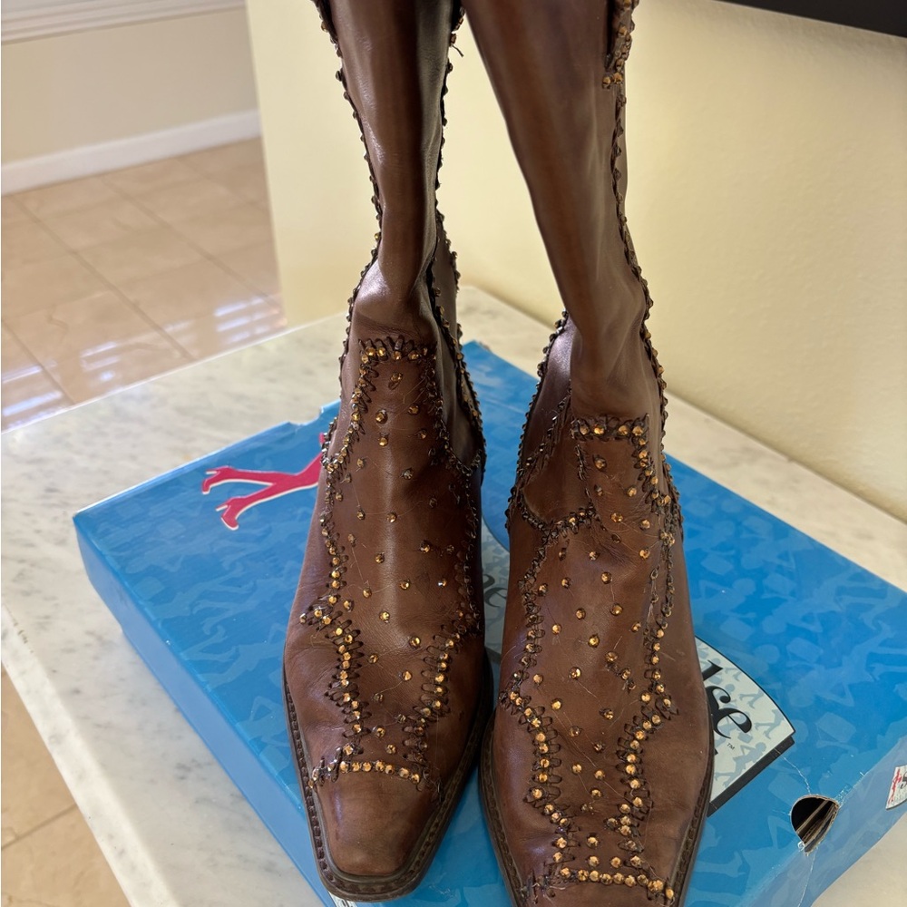 Swarovski Crystals Studded Boots
